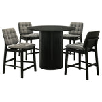 Hamlyn 5-piece Round Wood Counter Height Dining Set Grey and Black