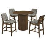Hamlyn 5-piece Round Wood Counter Height Dining Set Grey and Walnut