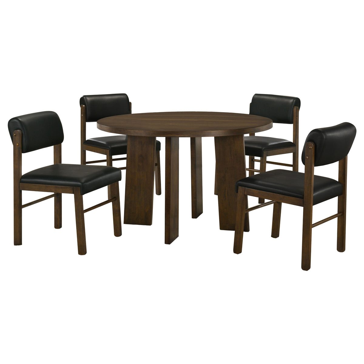 Strouse 5-piece Dining Set Black and Walnut