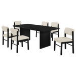 Decker 7-piece 82-inch Rectangular Dining Set Cream and Black
