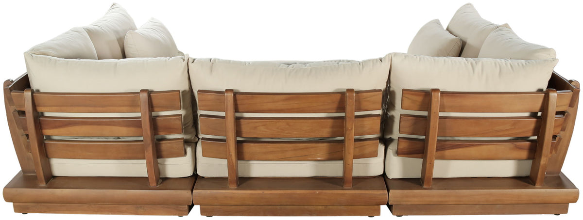 Mirella - 6 Piece Water Resistant Fabric Upholstered Outdoor Patio Modular Sectional