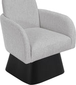 Marlowe - Linen Textured Fabric Upholstered Swivel Accent Chair - Stained Black