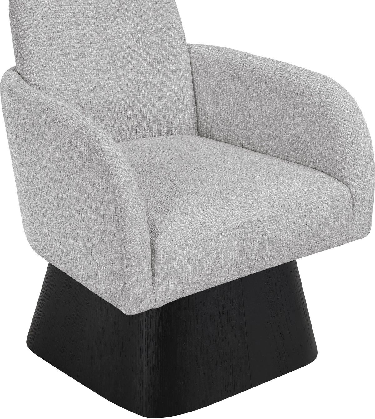 Marlowe - Linen Textured Fabric Upholstered Swivel Accent Chair - Stained Black