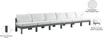 Nizuc - Outdoor Patio 6 Seat Armless Modular Sofa With Gray Frame