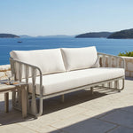 Breeze - Metal Outdoor Sofa With Cushions - Pearl / Cream