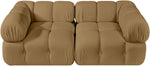 Orin - Velvet Performance Fabric Upholstered 2 Piece Modular Sofa (2 Corner Chairs)
