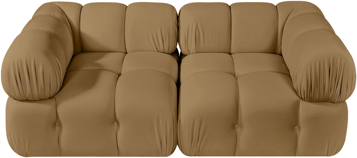 Orin - Velvet Performance Fabric Upholstered 2 Piece Modular Sofa (2 Corner Chairs)