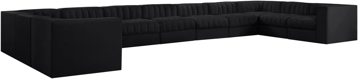 Rummi - Velvet Performance Fabric Upholstered 11 Piece Modular Sectional