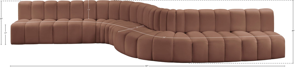 Arc - Faux Leather 8 Piece Curved Modular Sofa