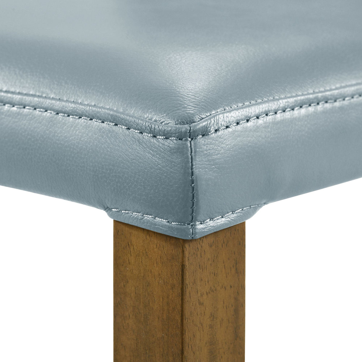 Velena - Full Back Top Grain Leather Upholstered Wood Dining Chairs (Set of 2) - Blue