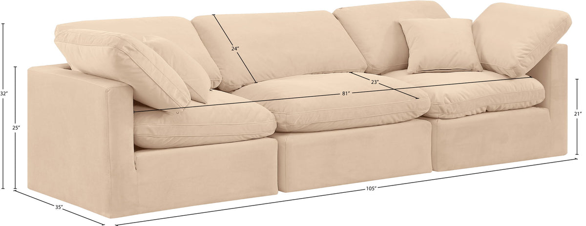Indulge - Velvet 3 Seat Modular Sofa
