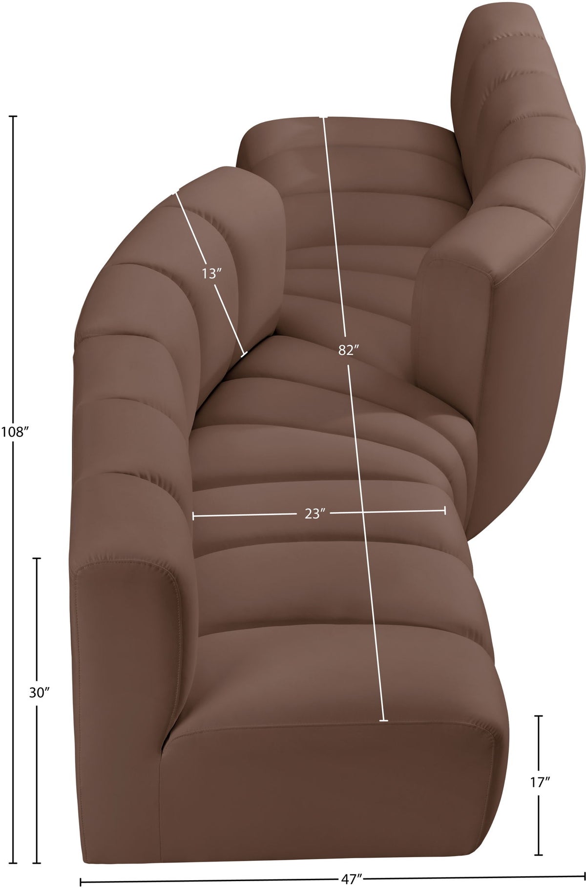 Arc - Faux Leather 4 Piece Sofa