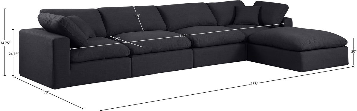 Comfy - 5 Piece Linen Modular Sectional With Chaise