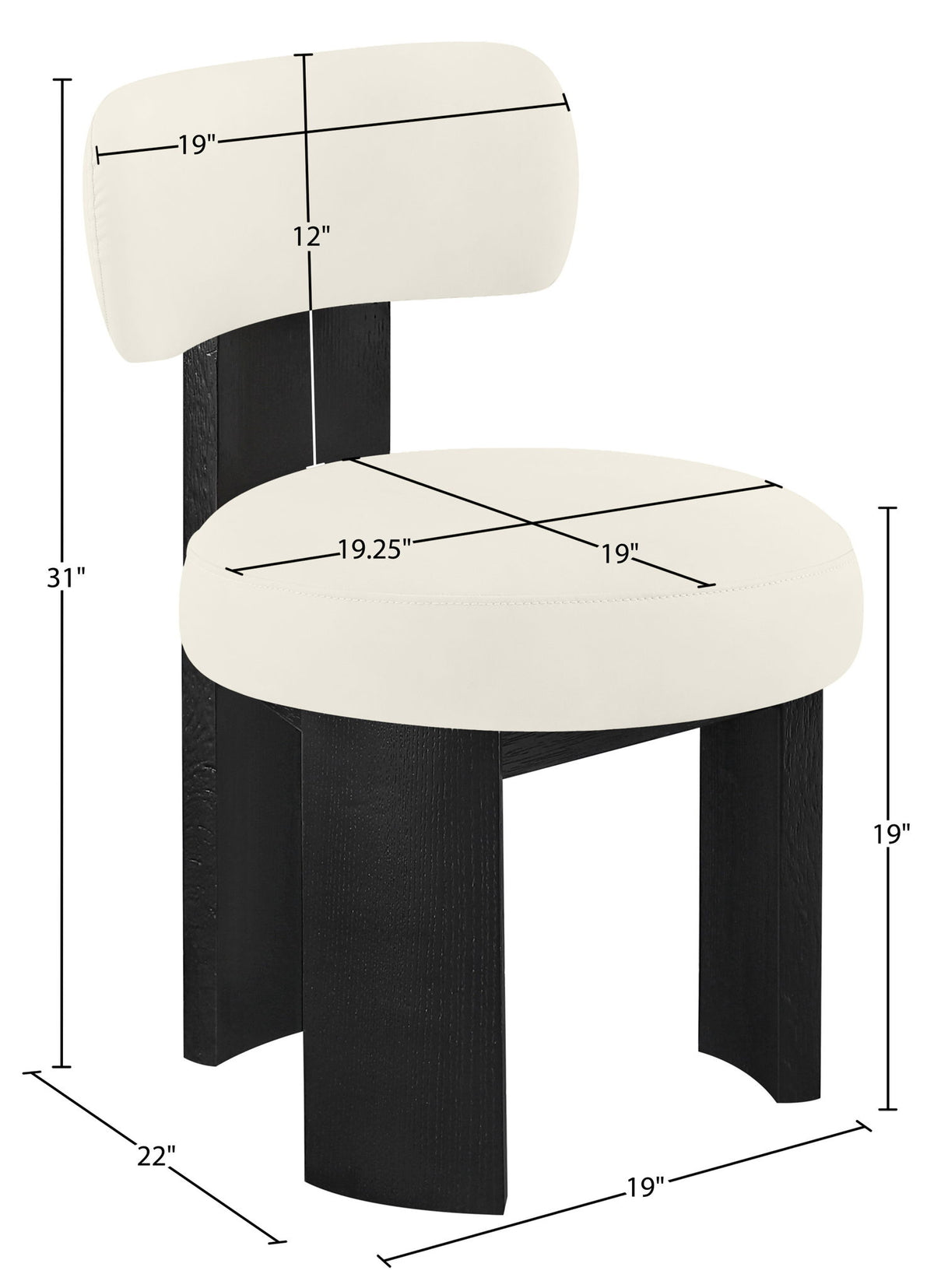 Atelier - Vegan Leather Upholstered Dining Chair (Set of 2) - Black Frame
