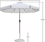 Amalfi - Patio Umbrella - White Base / Light Brown Pole