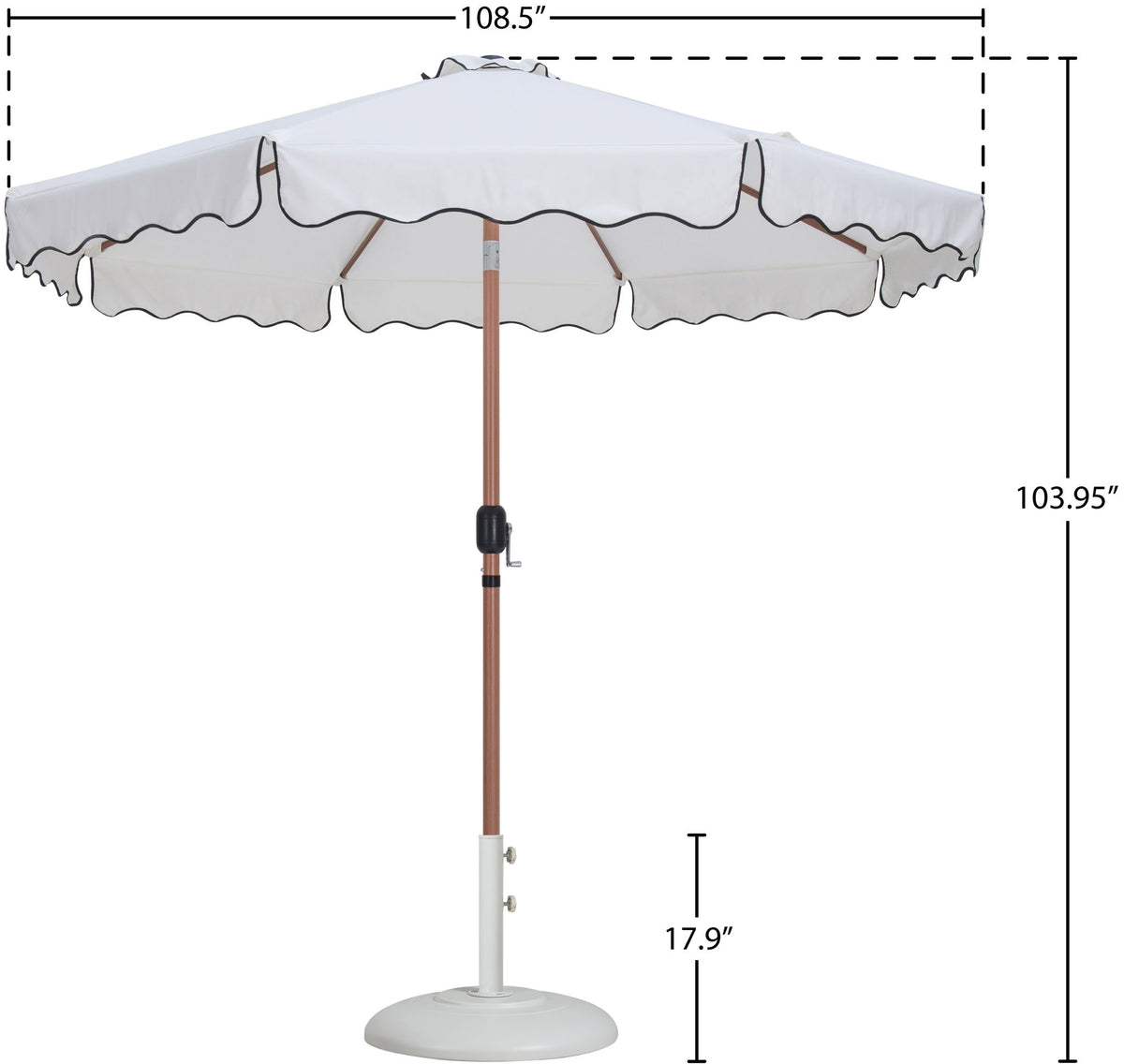 Amalfi - Patio Umbrella - White Base / Light Brown Pole