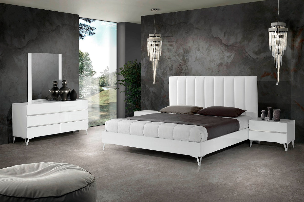 Angela - Italian Modern White Eco Leather Bed by VIG Furniture - View 3