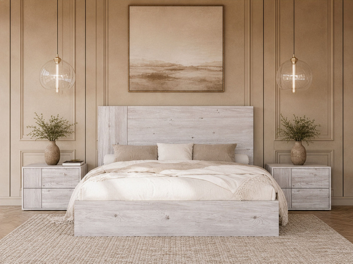 Eastern King Asus - Modern Italian White Bedroom Set