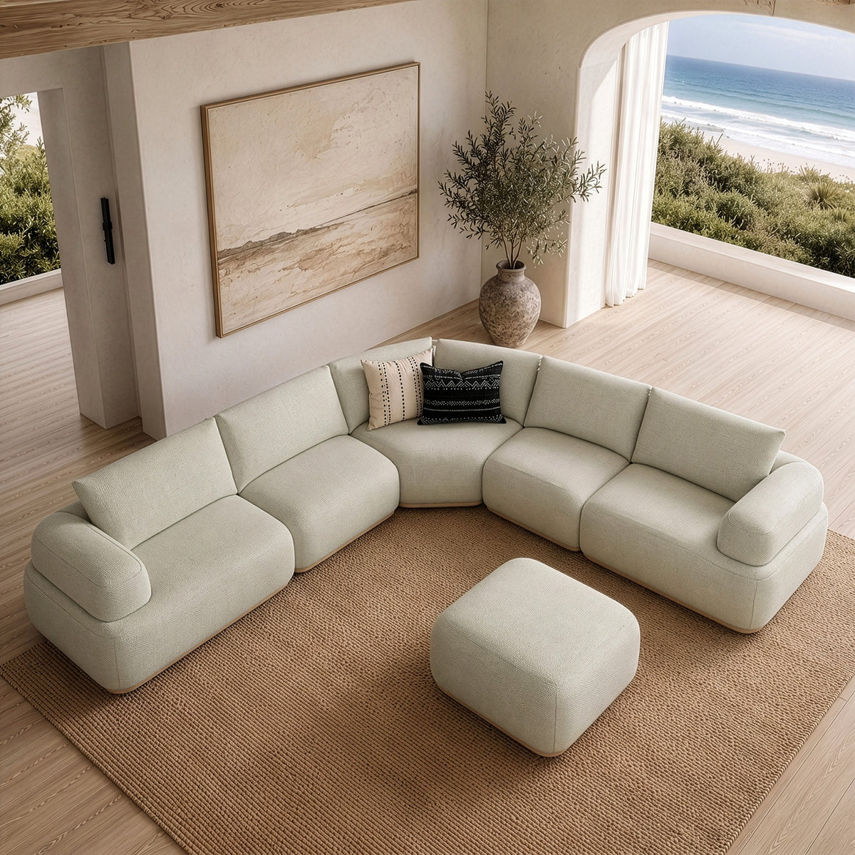 Evans - Contemporary Off-White Fabric Modular Sectional Sofa by VIG Furniture - View 3