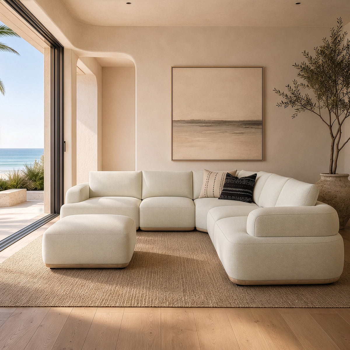 Evans - Contemporary Off-White Fabric Modular Sectional Sofa by VIG Furniture - View 4