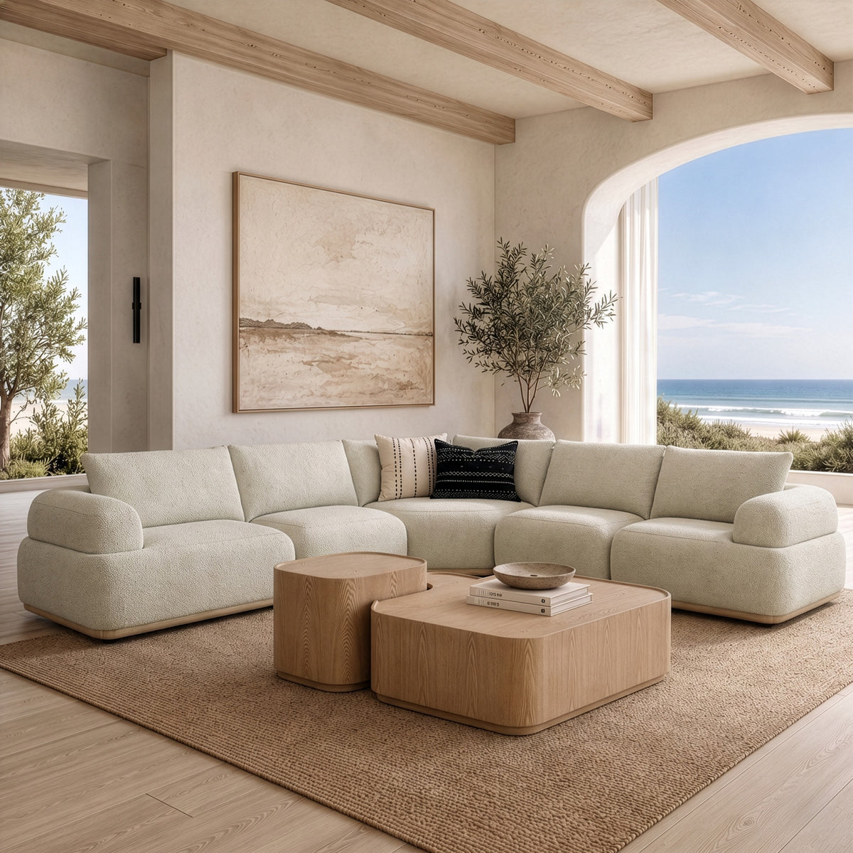 Evans - Contemporary Off-White Fabric Modular Sectional Sofa by VIG Furniture - View 5