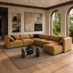 Gene - Modern Ochre Fabric 7-Piece Modular Sectional Sofa by VIG Furniture - View 1