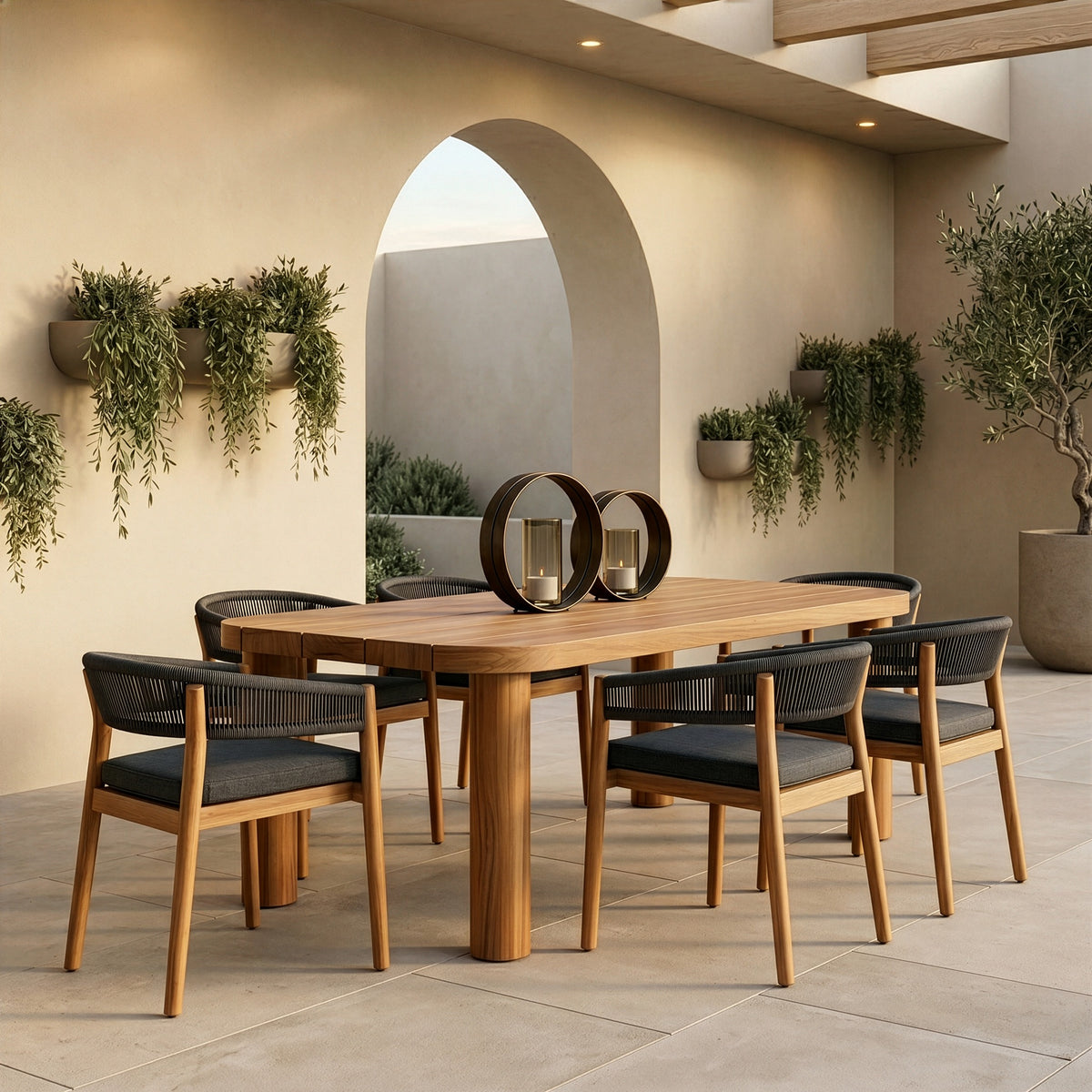 Kamari - Outdoor Natural Teak Dining Table by VIG Furniture - View 9