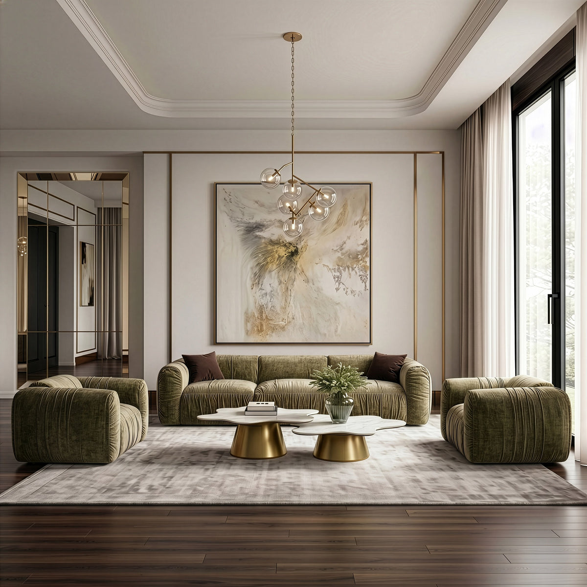 Siegal - Modern Olive Green Fabric Loveseat Sofa by VIG Furniture - View 12