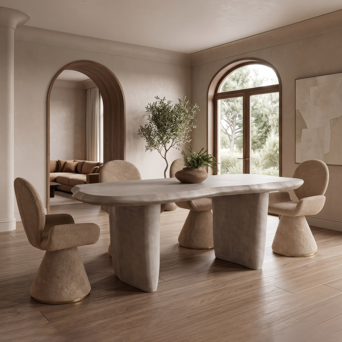 Nouveau Slone - Modern Beige Concrete Dining Table by VIG Furniture - View 5