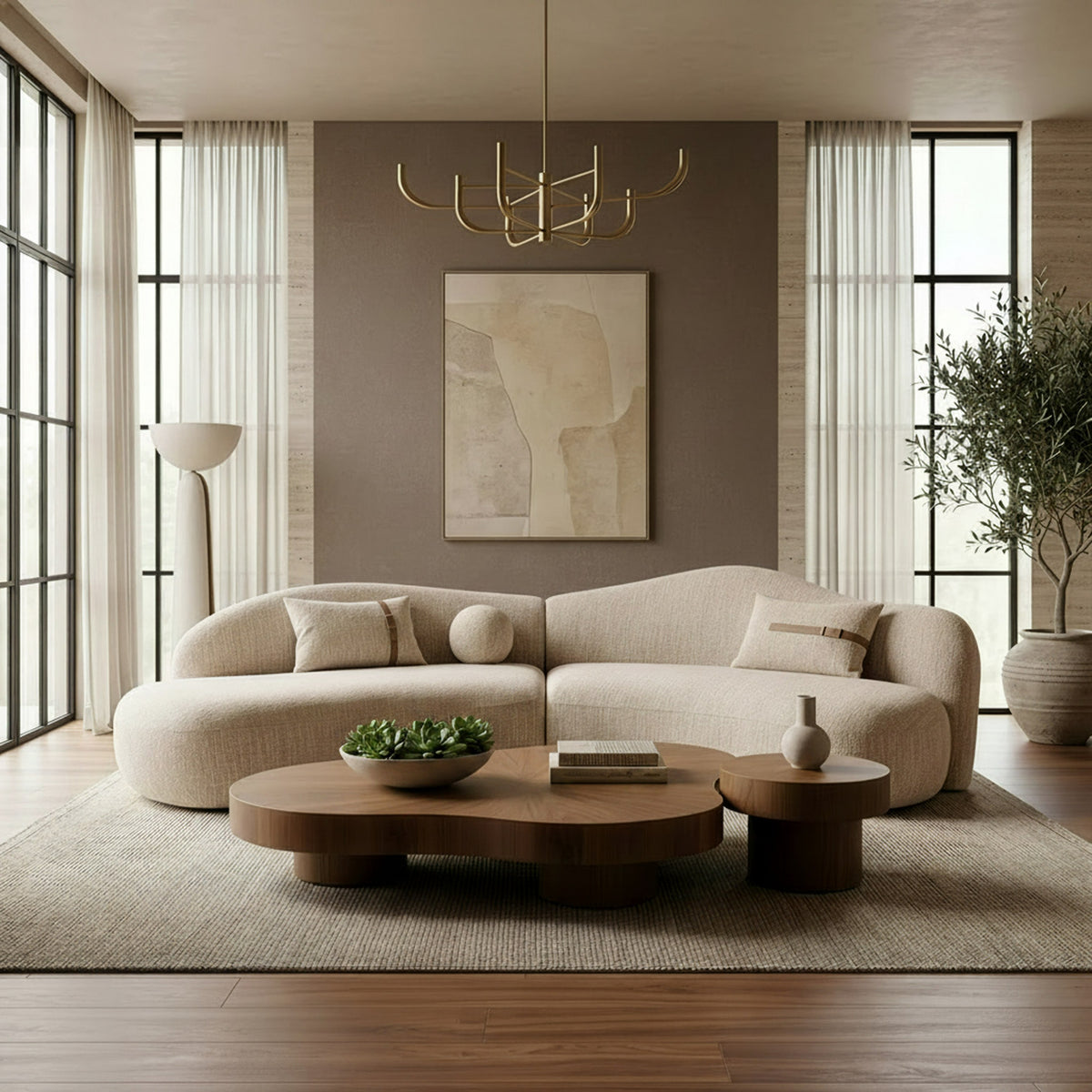 Spiro - Modern Beige Fabric Curved Sectional Sofa by VIG Furniture - View 8