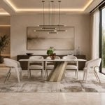 Vela - Modern Ceramic + Brass Dining Table by VIG Furniture - View 7
