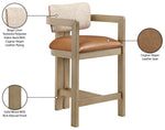 Ravina - Upholstered Counter Stool With Stained Natural Base