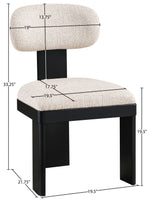 Timbra - Linen Textured Fabric Upholstered Dining Chair (Set of 2) - Black Base