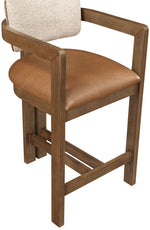 Ravina - Upholstered Counter Stool With Stained Brown Base