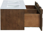Leonardo - Engineered Stone And Solid Wood 24" Wall Mounted Bathroom Vanity