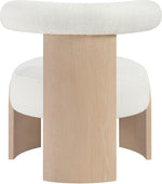 Calder - Linen Textured Fabric Upholstered Accent Chair - Painted Natural Base