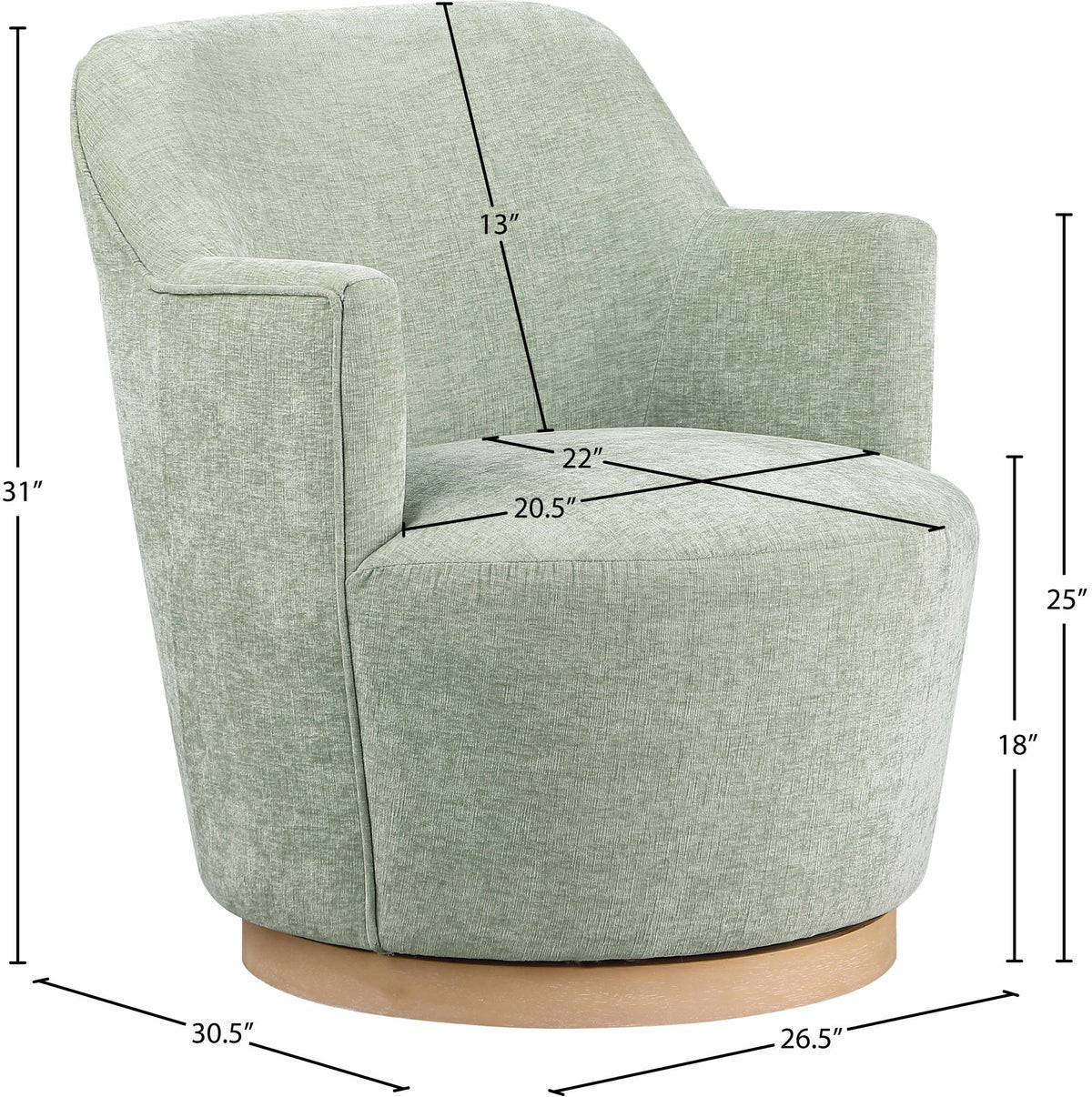 Clarita - Chenille Swivel Accent Chair