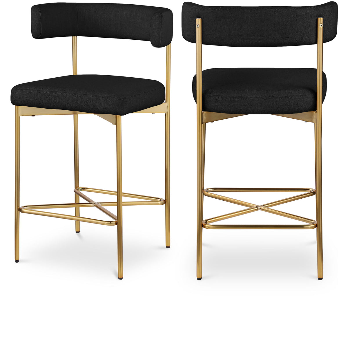 Rivage - Durable Stool With Gold Frame (Set of 2)