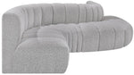 Arc - Boucle Fabric 6 Piece Curved Modular Sofa
