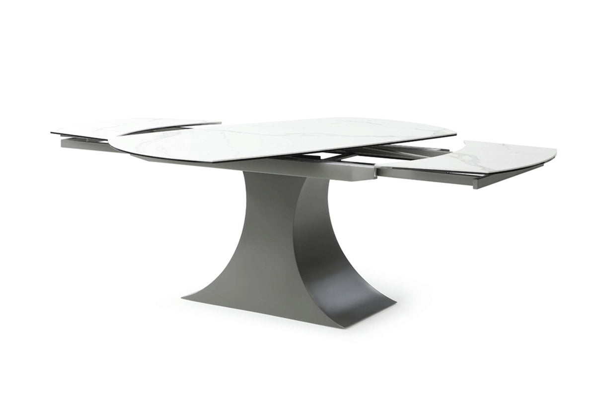 9035 - Marble Dining Table - White / Dark Gray
