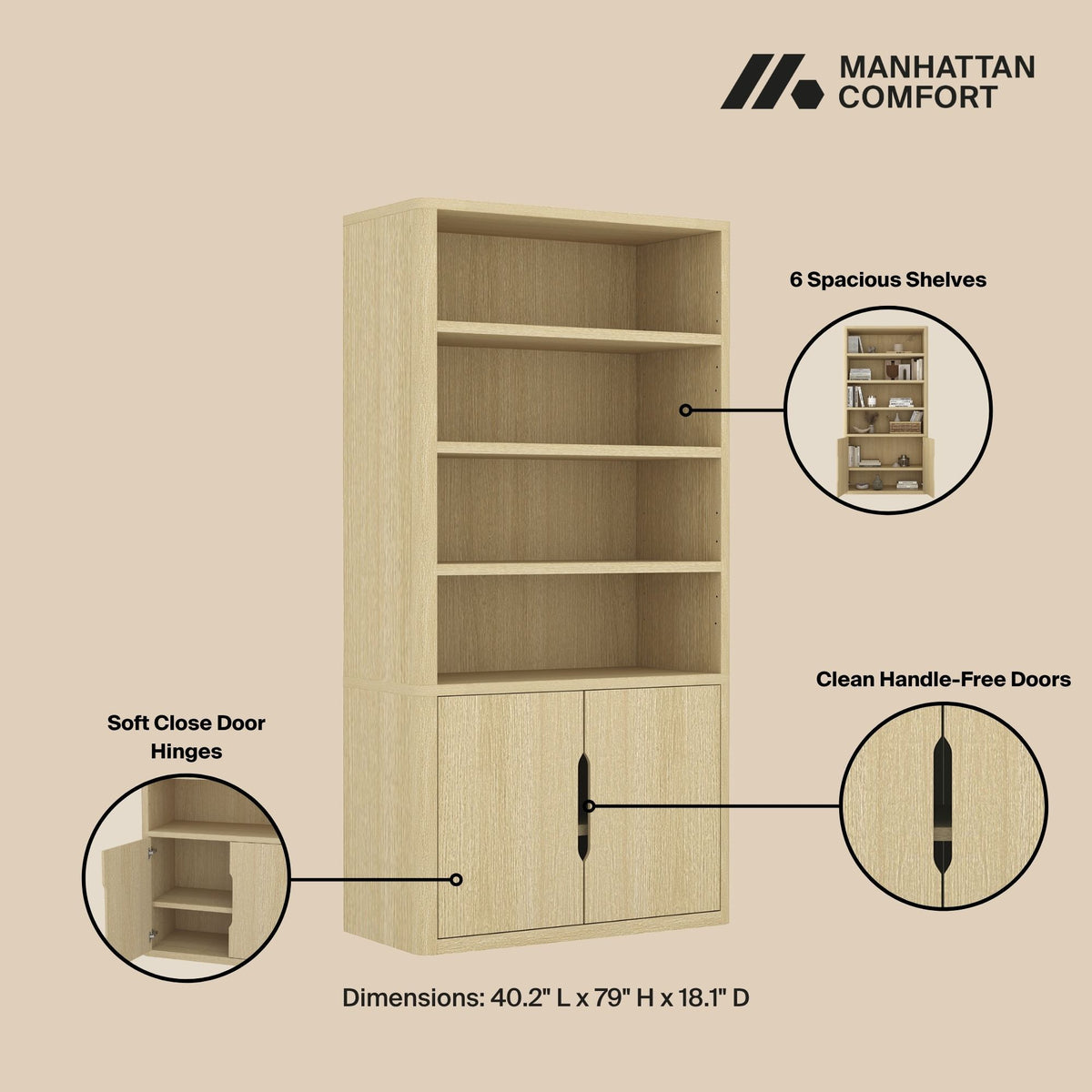 Manhattan Rivington - Bookcase Cabinet