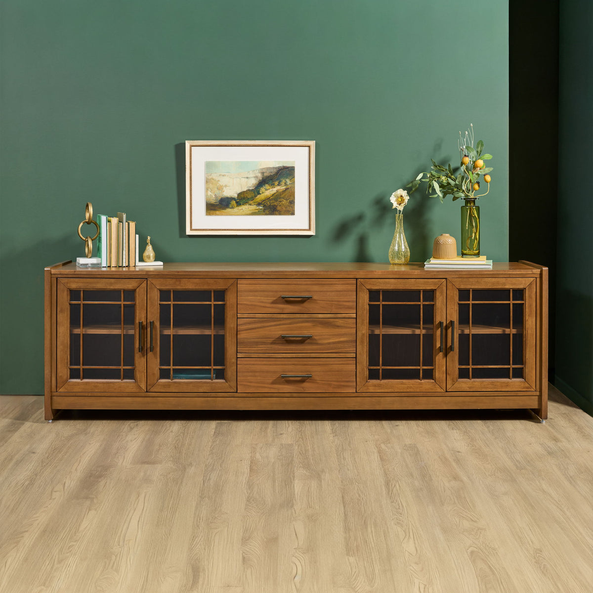 Lincoln - Large Entertainment Base - Warm Walnut