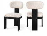 Timbra - Linen Textured Fabric Upholstered Dining Chair (Set of 2) - Black Base