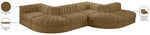 Rummi - Rounded Velvet Performance Fabric Upholstered 6 Piece Modular Sectional
