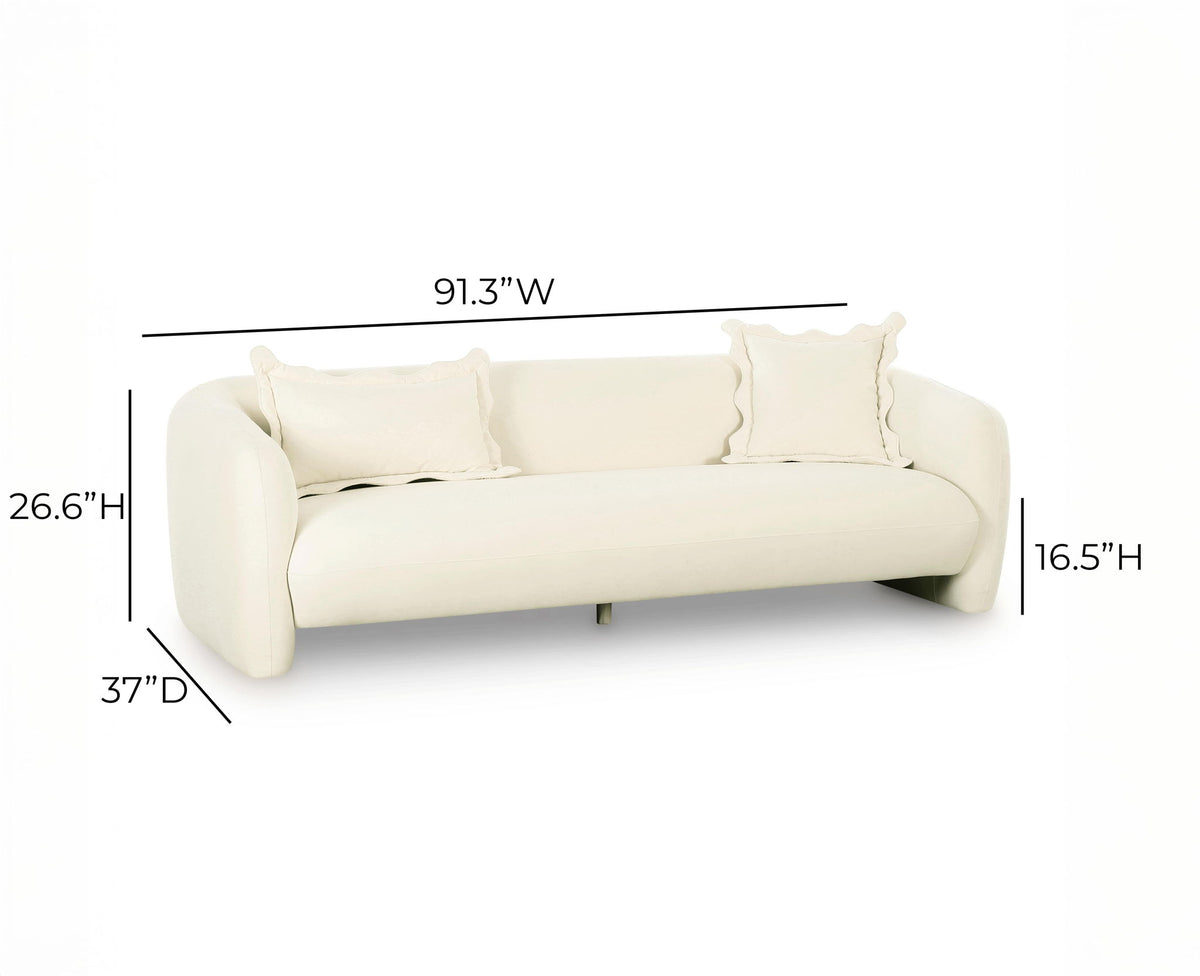 Lou - Performance Velvet Sofa - Cream