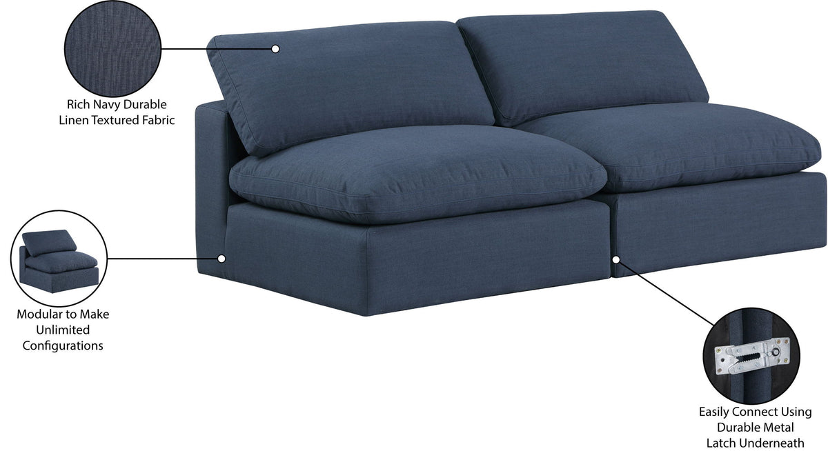 Comfy - Linen Modular Armless Sofa 2 Seats