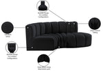 Arc - Velvet 3 Piece Modular L-Shaped Sofa