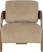 Cedra - Velvet Performance Fabric Upholstered Accent Chair - Brown Frame