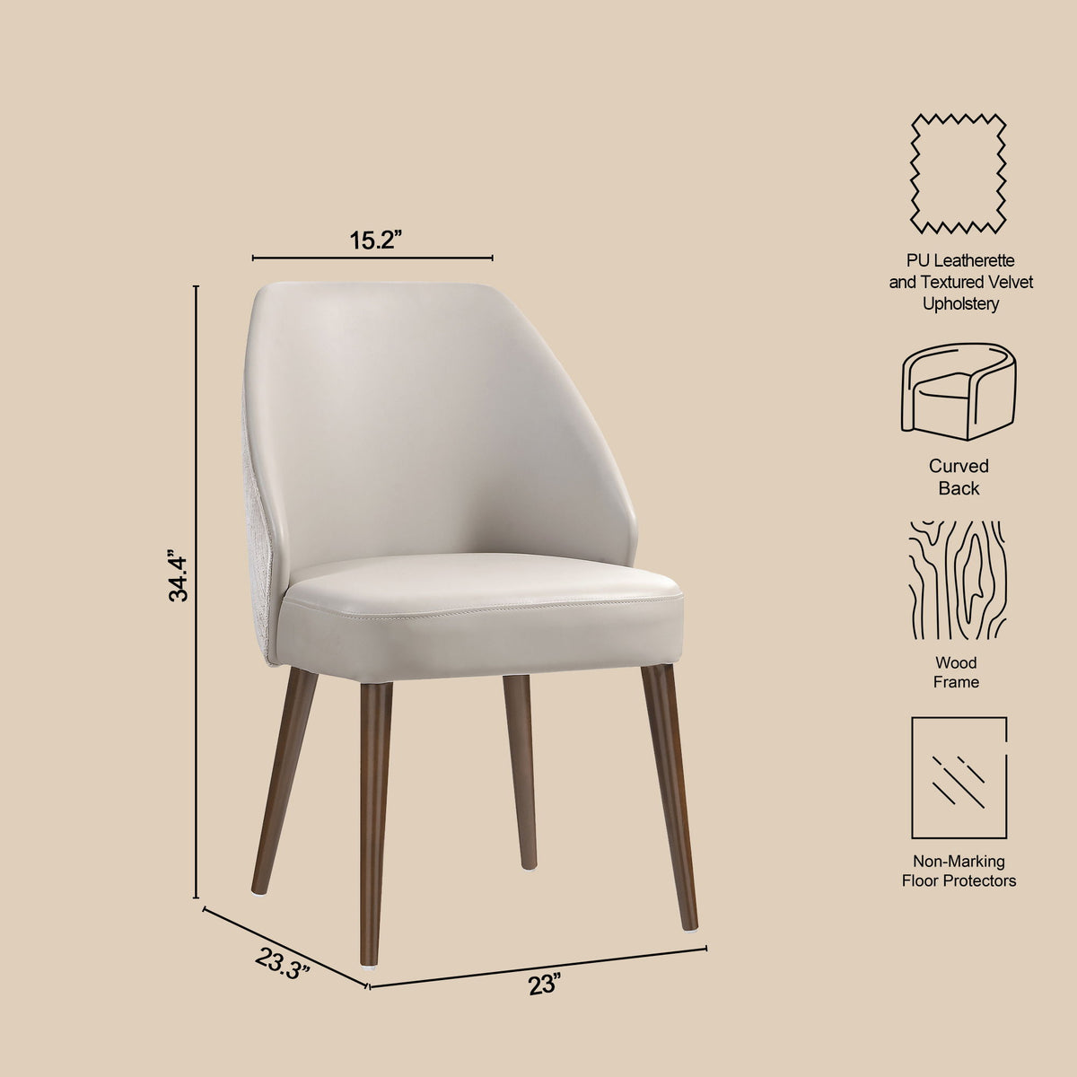 Manhattan Solace - Wood Upholstered Dining Side Chair (Set of 2)