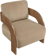 Cedra - Velvet Performance Fabric Upholstered Accent Chair - Brown Frame